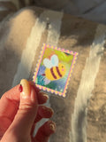 Transparent bee stamp sticker