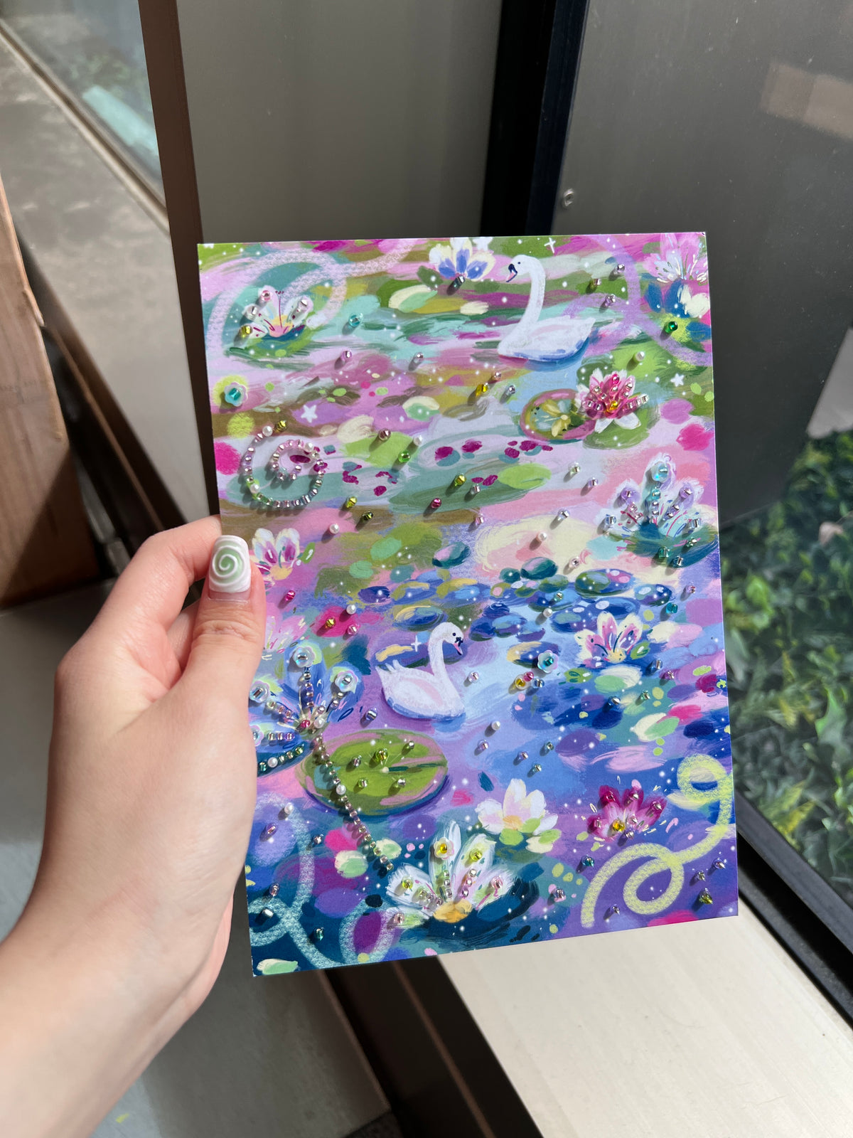 Embellished A5 ‘In Flow’ print
