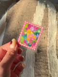 Transparent moth stamp sticker