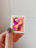 Transparent moth stamp sticker