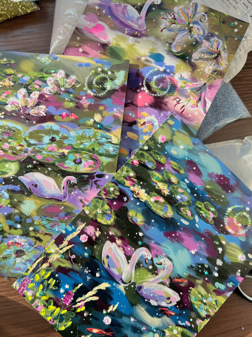 [Bundle of 3] A4 Embellished prints ("Afterglow" collection)